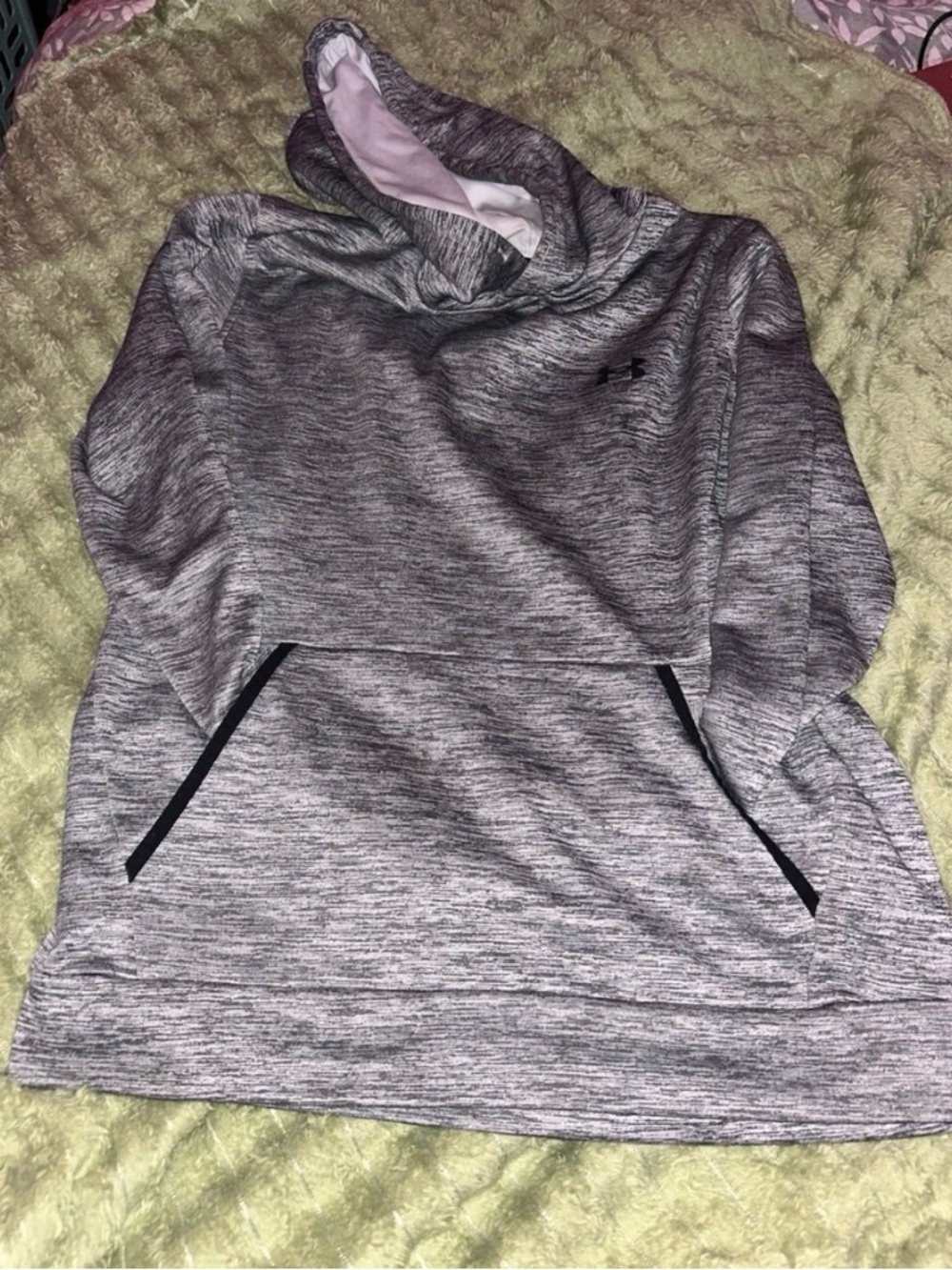 Under Armour Gray and White Hoodie with Black Trim